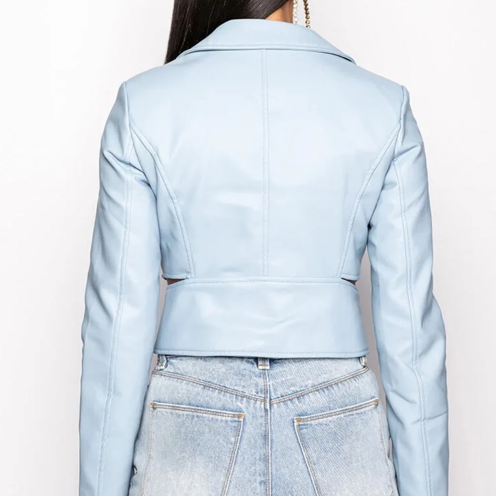 AZALEA WANG Boy Blue Cut Out Blazer Size S